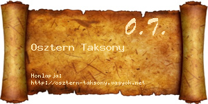 Osztern Taksony névjegykártya